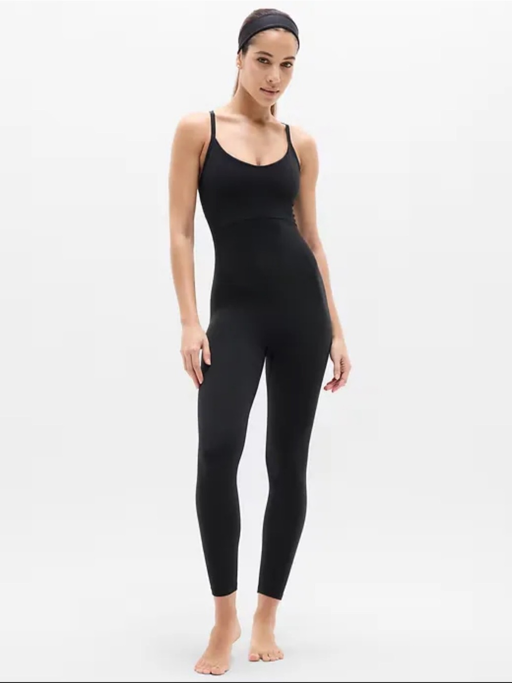 Athleta Transcend 7/8 Strappy Bodysuit in Black M